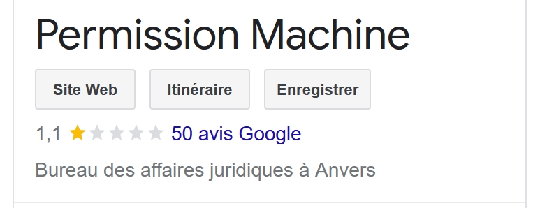 Permission Machine limite escroquerie avis google